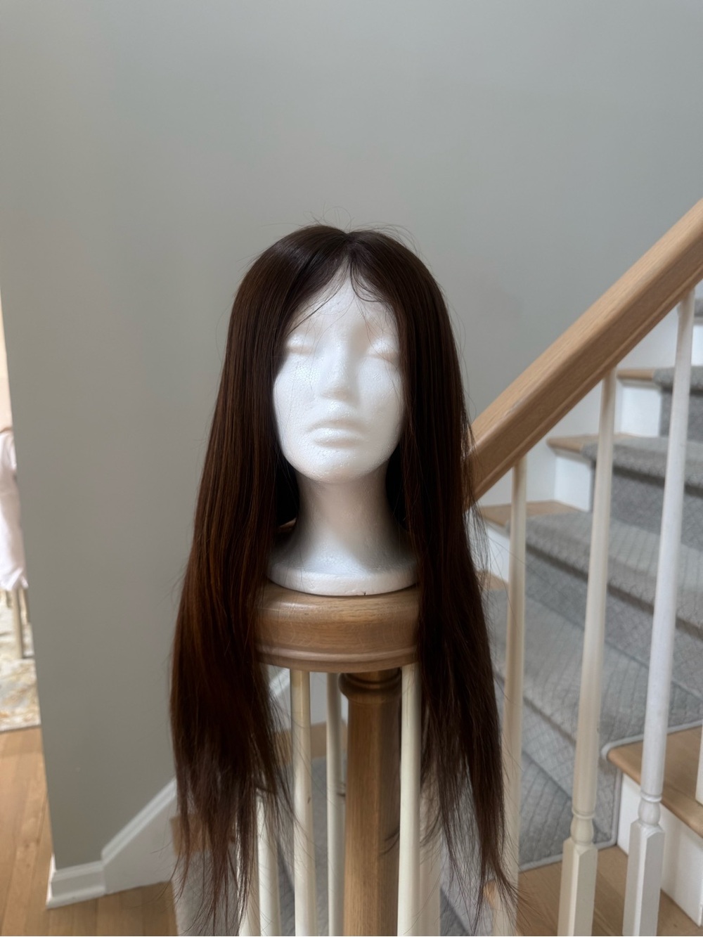 Human Hair wig dark brown